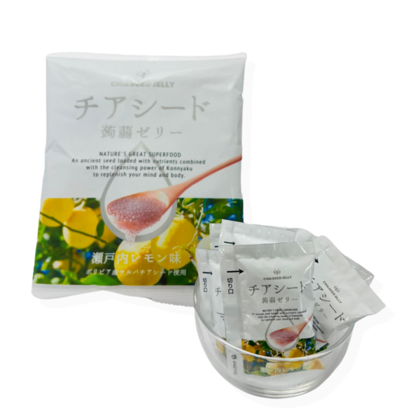 WAKASHO CHIA SEED KONJAC JELLIES - LEMON 170G - Image 2